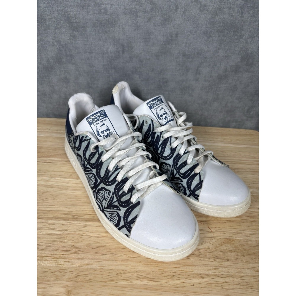 Adidas Stan Smith Floral Print Sneakers Men's US 8 Vietnam Blue White